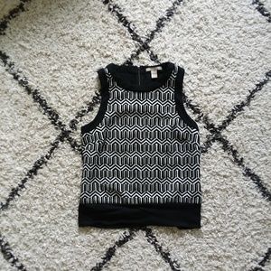 Banana Republic black and white sleeveless top